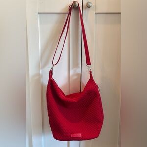 Vera Bradley Red Hobo Quilted Shoulder Bag